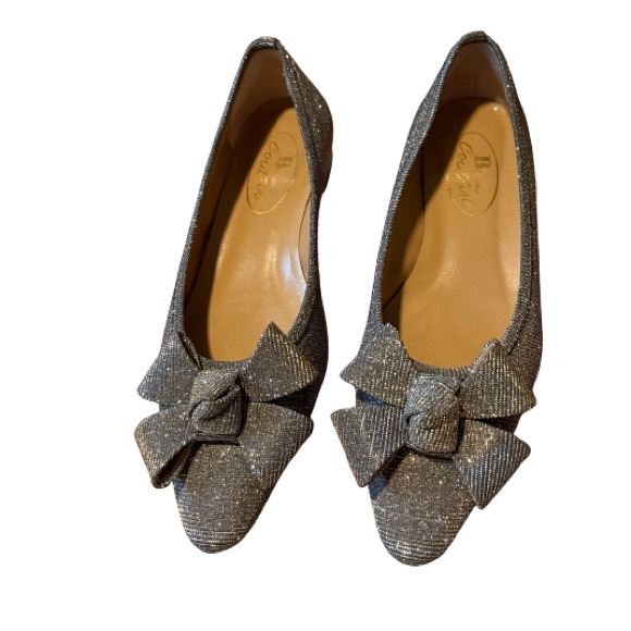 Shimmering Bow Detail Flats - Picture 2 of 12